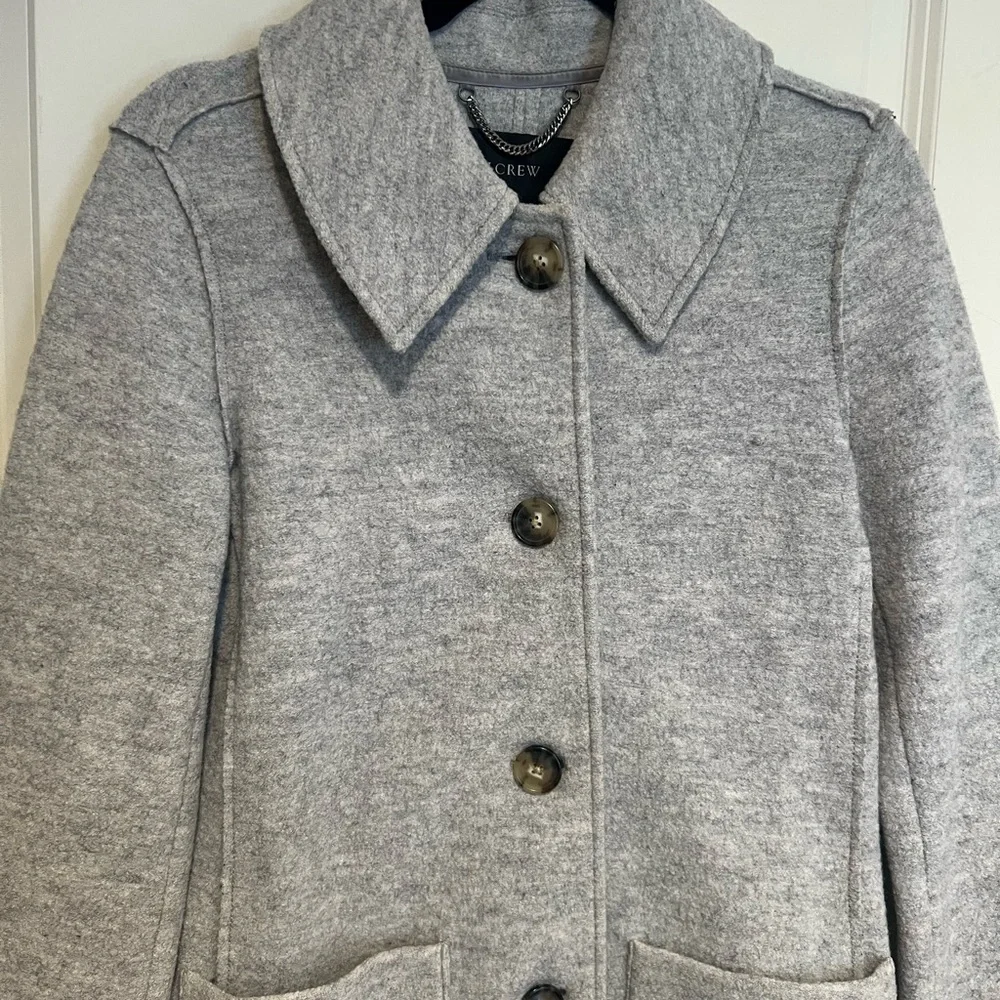 J. Crew Gray Wool-Blend Pea Coat - Picture 4 of 8